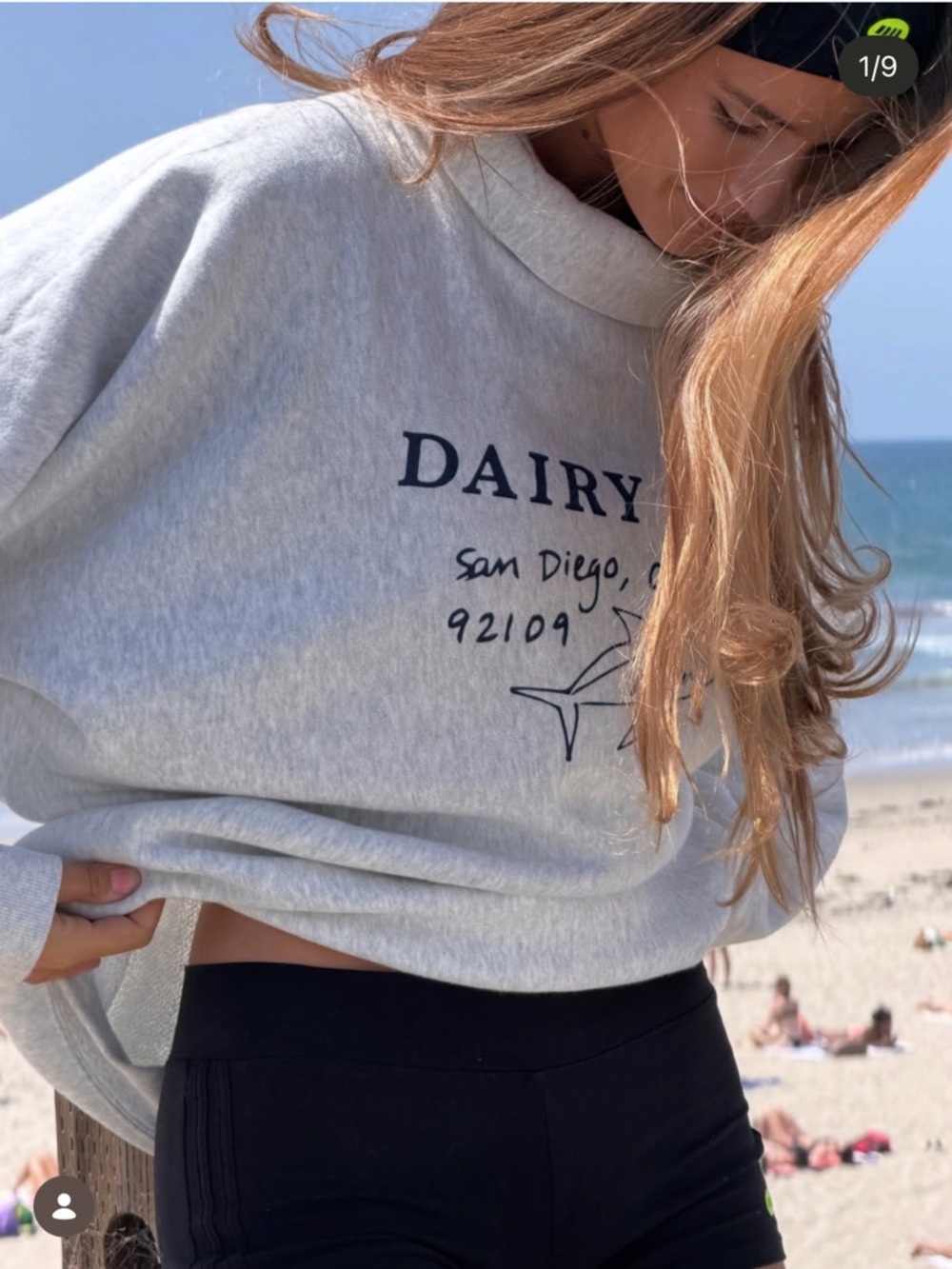 Dairy San Diego Light Gray Graphic Crewneck Sweatshirt